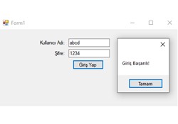 C# Form | Kullanıcı Giriş Kontrolü